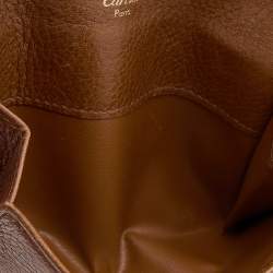 Pre Owned محفظة كارتييه مارسيلو دو كارتييه جلد بني فاتحة ثلاثية الطية