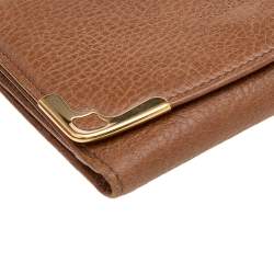 Pre Owned محفظة كارتييه مارسيلو دو كارتييه جلد بني فاتحة ثلاثية الطية