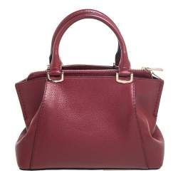 Pre Owned حقيبة ساتشل كارتييه سي دو كارتييه جلد عنابي صغيرة