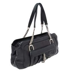 مملوكة مسبقًا حقيبة كتف كارتييه لا دونا جلد أسود