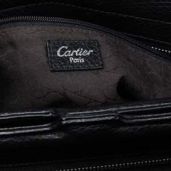 مملوكة مسبقًا حقيبة كتف كارتييه لا دونا جلد أسود