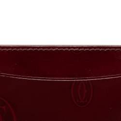 Pre Owned Cartier Red Patent Leather Happy Birthday Card Holder