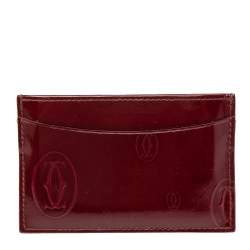 Cartier Red Patent Leather Happy Birthday Card Holder Cartier TLC