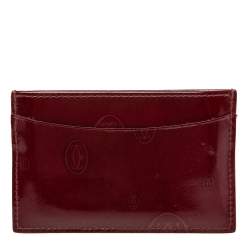 Pre Owned Cartier Red Patent Leather Happy Birthday Card Holder