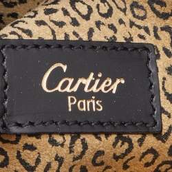 Pre Owned Cartier Black Leather Panthere Bucket Bag