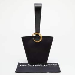 Pre Owned Cartier Black Leather Panthere Bucket Bag