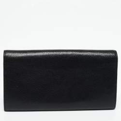 Pre Owned Cartier Black Leather Love Continental Wallet