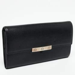 Pre Owned Cartier Black Leather Love Continental Wallet