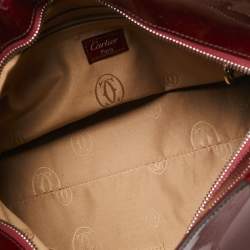 مملوكة مسبقًا Cartier Dark Burgundy Patent Leather Small Marcello De Cartier Bag
