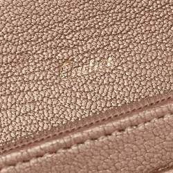 Pre Owned Cartier Metallic Beige Leather Love Flap Continental Wallet