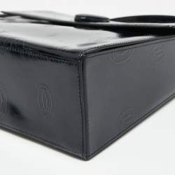 Pre Owned Cartier Navy Blue Patent Leather Happy Birthday Top Handle Bag