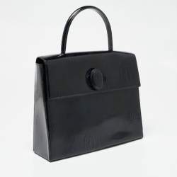 Pre Owned Cartier Navy Blue Patent Leather Happy Birthday Top Handle Bag
