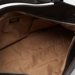 مملوكة مسبقًا حقيبة كارتييه مارشيلو دي كارتييه جلد وكارونج سوداء / غرافيت ميتاليك متوسطة