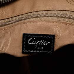 Pre Owned Cartier Black Patent Leather Large Marcello de Cartier Bag