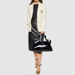 Pre Owned Cartier Black Patent Leather Large Marcello de Cartier Bag