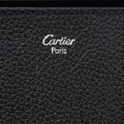 Pre Owned Cartier Black Snakeskin and Leather Trifold Wallet
