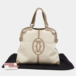 مملوكة مسبقًا  حقيبة كارتييه مارسيلو دو كارتييه جلد وكانفاس بيج