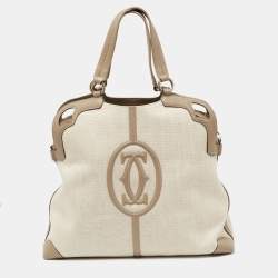 مملوكة مسبقًا  حقيبة كارتييه مارسيلو دو كارتييه جلد وكانفاس بيج