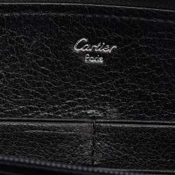 Pre Owned محفظة  بسحاب مستدير كارتييه مارسيلودي كارتييه إنترناشونال جلد أسود  