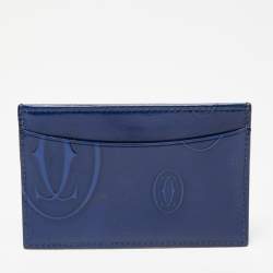 Pre Owned Cartier Blue Leather Happy Birthday Card Case