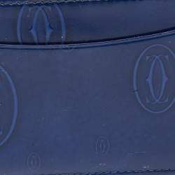 Pre Owned Cartier Blue Leather Happy Birthday Card Case