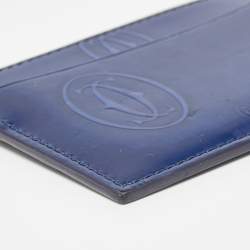 Pre Owned Cartier Blue Leather Happy Birthday Card Case