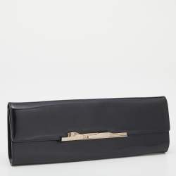 Pre Owned Cartier Black Patent Leather Panthere Art Deco Clutch
