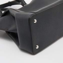 Pre Owned Cartier Black Leather C De Cartier Tote