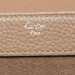 Cartier Dusky Pink/Olive Green Leather and Python Classic Feminine Line Top Handle Bag
