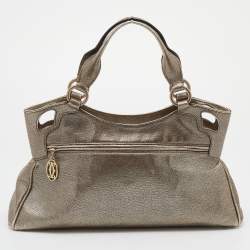 Pre Owned Cartier Metallic Gold Leather Marcello de Cartier Shoulder Bag