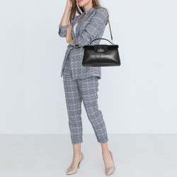 Cartier Black Python And Leather Classic Feminine Line Top Handle Bag
