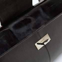 Cartier Black Python And Leather Classic Feminine Line Top Handle Bag