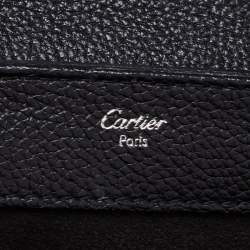 Cartier Black Python And Leather Classic Feminine Line Top Handle Bag