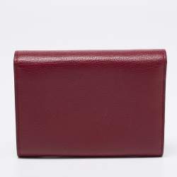 مملوكة مسبقًا محفظة كارتييه سي دو كارتييه جلد أحمر مضغوطة صغيرة