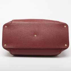 Pre Owned حقيبة ساتشل كارتييه سي دو كارتييه جلد أحمر داكن متوسطة