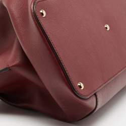 Pre Owned حقيبة ساتشل كارتييه سي دو كارتييه جلد أحمر داكن متوسطة