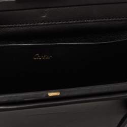 Pre Owned Cartier Black Leather Panthere De Cartier Chain Clutch