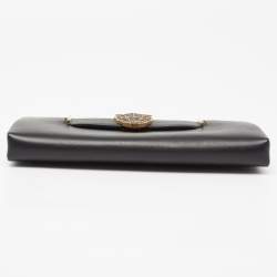 Pre Owned Cartier Black Leather Panthere De Cartier Chain Clutch