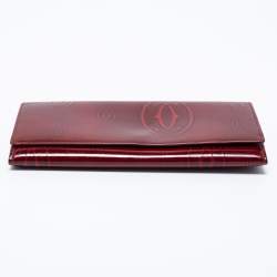 Pre Owned Cartier Red Patent Leather Happy Birthday Continental Wallet