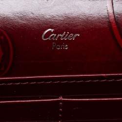 Pre Owned Cartier Red Patent Leather Happy Birthday Continental Wallet