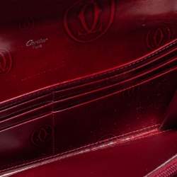Pre Owned Cartier Red Patent Leather Happy Birthday Continental Wallet