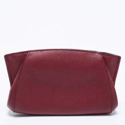 Pre Owned Cartier Burgundy Leather C De Cartier Clutch