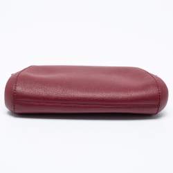 Pre Owned Cartier Burgundy Leather C De Cartier Clutch
