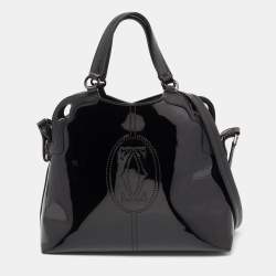 Pre Owned Cartier Black Patent Leather Marcello de Cartier Bag
