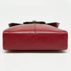 Pre Owned Cartier Red Leather/Patent Leather and Python Classic Feminine Line Chain Bag