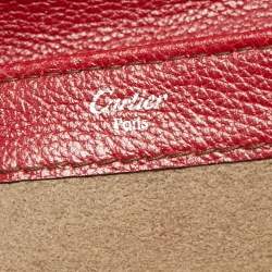 Pre Owned Cartier Red Leather/Patent Leather and Python Classic Feminine Line Chain Bag