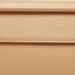Pre Owned Cartier Beige Leather Cabochon Flap Shoulder Bag
