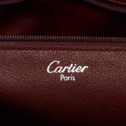 Pre Owned Cartier Beige Leather Cabochon Flap Shoulder Bag