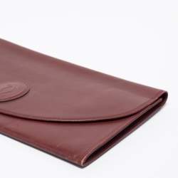 Cartier Burgundy Leather Vintage Les Must de Cartier Clutch
