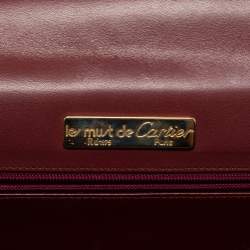 Cartier Burgundy Leather Vintage Les Must de Cartier Clutch